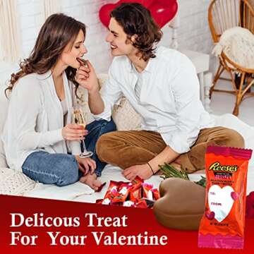 Reese'sPeanut Butter Hearts, Individually Wrapped Milk Chocolate Candy, Party Pack of Valentine's Heart Shaped Snacks With Milk Chocolate and Peanut Butter (50 Count)