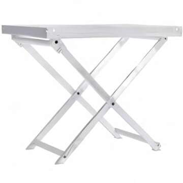 Designstyles Acrylic Folding Tray Table – Modern Chic Accent Desk - Kitchen and Bar Serving Table - Elegant Clear Design (Long)