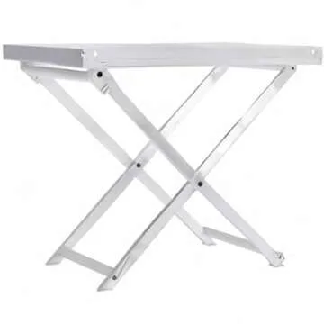 Designstyles Acrylic Folding Tray Table – Modern Chic Accent Desk - Kitchen and Bar Serving Table - Elegant Clear Design (Long)