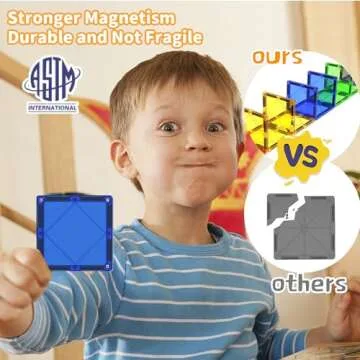 MAGBLOCK Magnetic Tiles Kids Toys, 120PCS 3D Magnets Building Blocks Set Construction Educational STEM Toys, Magnet Tiles for Kids Stacking Blocks Learning Gifts for Toddlers Boys Girls