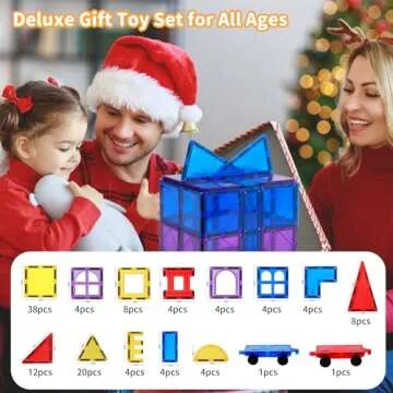 MAGBLOCK Magnetic Tiles Kids Toys, 120PCS 3D Magnets Building Blocks Set Construction Educational STEM Toys, Magnet Tiles for Kids Stacking Blocks Learning Gifts for Toddlers Boys Girls