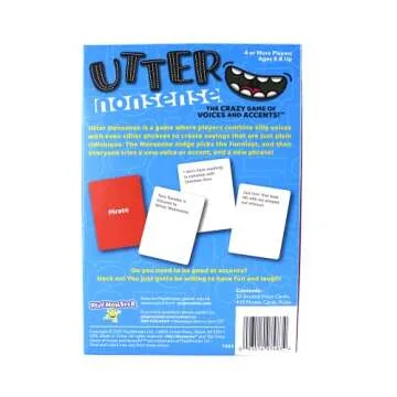 PlayMonster Utter Nonsense -- The Crazy Game of Voices and Accents -- Ridiculous Family Fun -- Ages 8+ -- 4-20 Players, Red