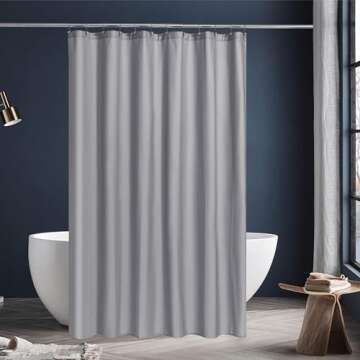 N&Y HOME Fabric Shower Curtain or Liner Extra Long 72 x 84 Inches - Hotel Quality, Machine Washable - Gray, 72x84