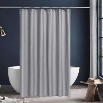Elegant N&Y HOME Extra Long Gray Shower Curtain 72x84