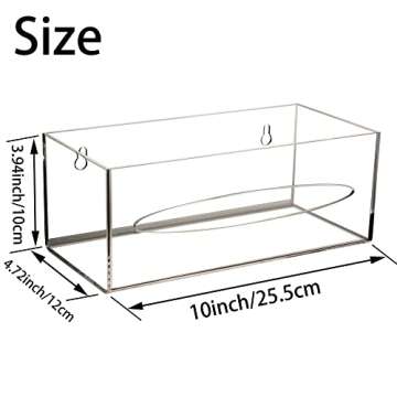 SEANADO Trash Bag Dispenser Holder, Wall Mount Acrylic Kitchen Single Side Loaded Organizer Storage Box Holder for Garbage Bag Grocery Bag Plastic Bag(10 x 4.7X 4inches)