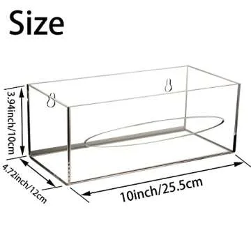 SEANADO Trash Bag Dispenser Holder, Wall Mount Acrylic Kitchen Single Side Loaded Organizer Storage Box Holder for Garbage Bag Grocery Bag Plastic Bag(10 x 4.7X 4inches)