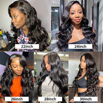 Mrladgo Brazilian Body Wave 3 Bundles Human Hair 24 26 28 Inch Unprocessed Human Hair Bundles Body Wave 12A Natural Black Color Body Wave Hair Extensions