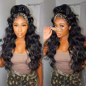 Mrladgo Brazilian Body Wave 3 Bundles Human Hair 24 26 28 Inch Unprocessed Human Hair Bundles Body Wave 12A Natural Black Color Body Wave Hair Extensions