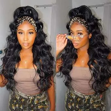 Mrladgo Brazilian Body Wave 3 Bundles Human Hair 24 26 28 Inch Unprocessed Human Hair Bundles Body Wave 12A Natural Black Color Body Wave Hair Extensions