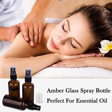 Amber Glass Spray Bottles For Essential Oils, Set of 18