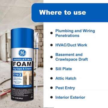 GE White Foam Insulating Sealant – 12 oz for Big Gaps and Cracks