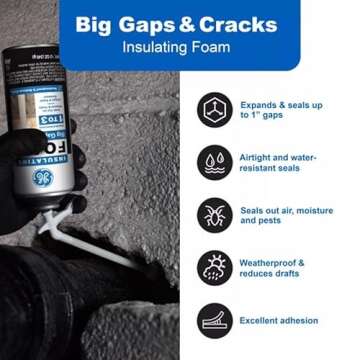 GE White Foam Insulating Sealant for Big Gaps and Cracks