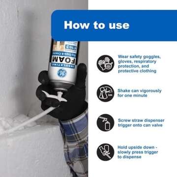 GE White Foam Insulating Sealant for Big Gaps and Cracks
