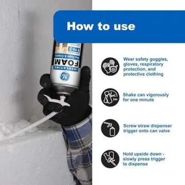 GE White Foam Insulating Sealant for Big Gaps and Cracks
