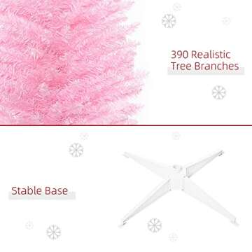 HOMCOM 6' Slim Pencil Christmas Tree for Small Spaces