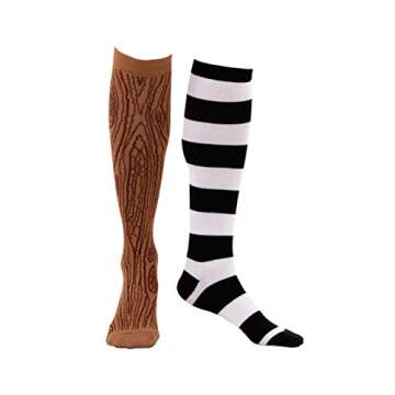 elope Peg Leg Pirate Knee High Costume Socks for Adults and Teens