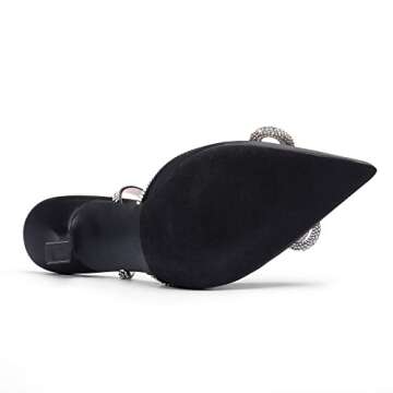 DREAM PAIRS Women's High Heels Destiny Closed Toe Strappy Heels Sexy Rhinestone Ankle Strap Pumps Wedding Bridal Party Dress Shoes Destiny,Size 10,Black,SDPU2208W