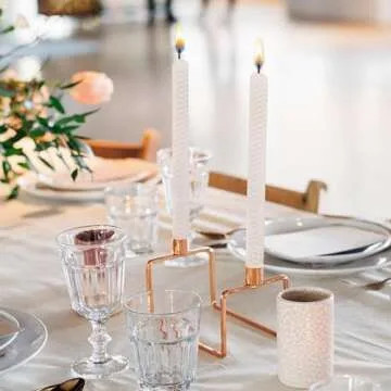 Lacaser Natural Beeswax Taper Candles Bulk Set of 14pcs, Smokeless&Unscented&Dripless Long Candlesticks 9",4~5 Hours Burning Time Each,White