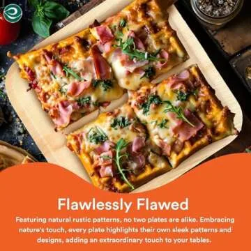 ECO SOUL Compostable 10 Inch Palm Leaf Square Plates (50 Count) Like Bamboo Plates | Biodegradable | Eco-Friendly, Microwave & Oven Safe