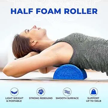 Yes4All High-Density Half Round EPP Foam Roller (12 inches - Blue)