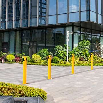 YITAMOTOR Safety Bollard Post, Steel Bollards, Parking Bollard for Warehouse, Yellow