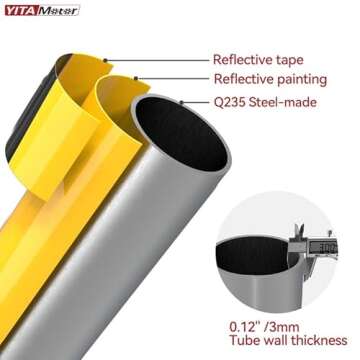 YITAMOTOR Safety Bollard Post, Steel Bollards, Parking Bollard for Warehouse, Yellow