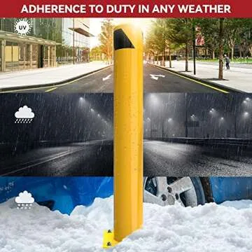 YITAMOTOR Safety Bollard Post, Steel Bollards, Parking Bollard for Warehouse, Yellow