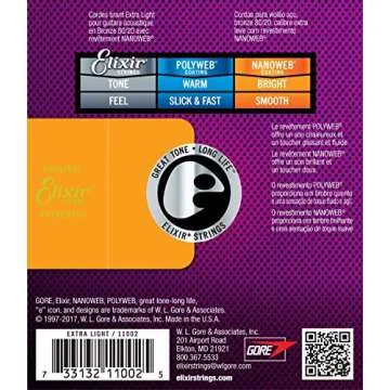 Elixir Nanoweb Extra Light Acoustic Guitar Strings 2-Pack - Premium Tone & Durability