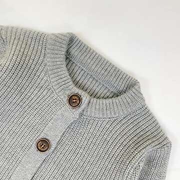 MSTOZE Baby Boy Girl Knit Cardigan Sweater with Button - Unisex Kids Solid Color Cardigan Sweater - Warm,Comfortable,for Size 6M-4T Toddler