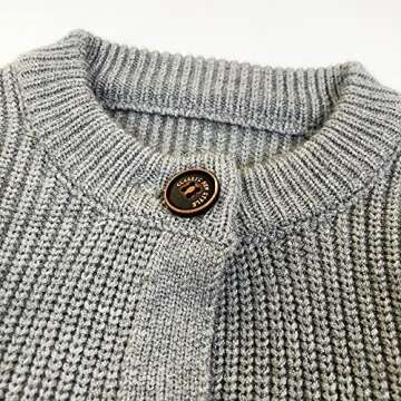 MSTOZE Baby Boy Girl Knit Cardigan Sweater with Button - Unisex Kids Solid Color Cardigan Sweater - Warm,Comfortable,for Size 6M-4T Toddler