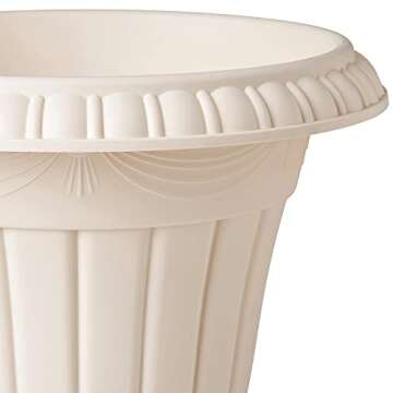 Arcadia Classic Traditional Plastic Urn Planter - 10" x 12" Beige