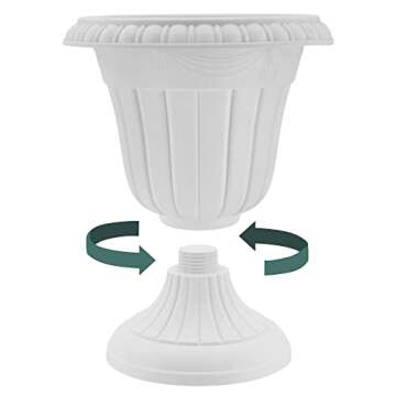 Arcadia Classic Traditional Plastic Urn Planter - 10" x 12" Beige
