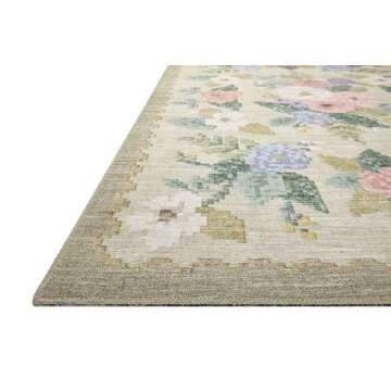 Loloi Rifle Paper Co. Rosa Cream Area Rug - Durable & Stylish