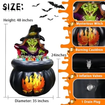 Halloween Inflatables Cooler - 48" Cauldron Design