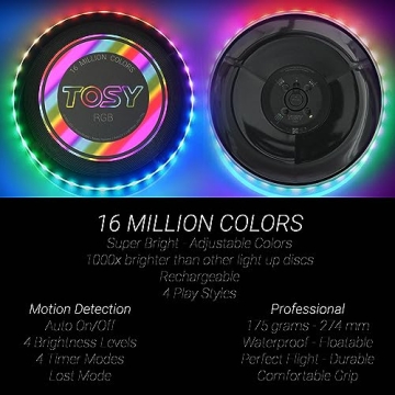 TOSY Flying Disc with 16M RGB Colors & LEDs