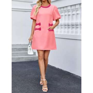 Wenrine Chic Women's Summer Mini Dress Stylish Work Dress