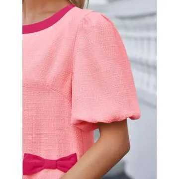 Wenrine Chic Women's Summer Mini Dress Stylish Work Dress