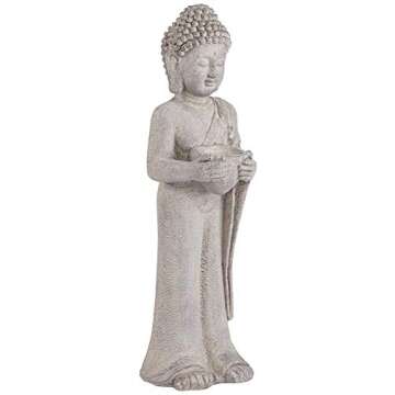 John Timberland Standing Buddha Statue Sculpture Zen Asian Japanese Garden Decor Indoor Outdoor Fron...