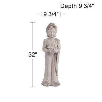 John Timberland Buddha Statue 32" Zen Garden Decor