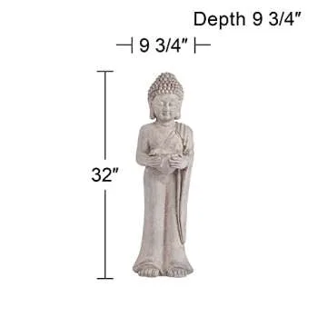John Timberland Buddha Statue 32" Zen Garden Decor