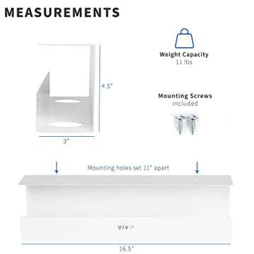 VIVO Under Desk 42 cm Cable Management Tray, Power Strip Holder, Cord Organizer, Wire Tamer for Offi...