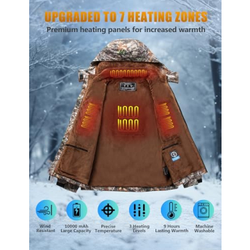 Lightweight Heated Hunting Jacket with 10000mAh Battery