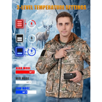Lightweight Heated Hunting Jacket with 10000mAh Battery