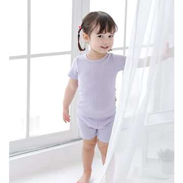 AVAUMA Newborn Baby Little Boys Girls Snug-Fit Pajamas Summer Short Sets Pjs Kids Clothes (XL/Purple)
