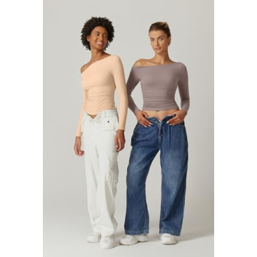 Stylish QINSEN Off Shoulder Long Sleeve Top for Women