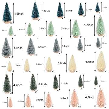 Lvydec 30 Pack Artificial Mini Christmas Trees Decoration Clearance, Colorful Mini Pine Tree with Wo...