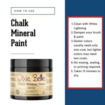 Dixie Belle Caviar Chalk Mineral Paint 16oz Matte Black