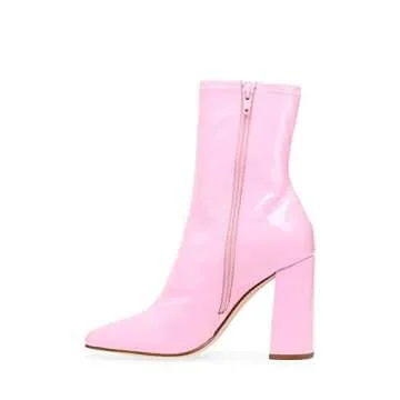 Steve Madden Women's Lynden Ankle Boot, Pink Patent, 8.5