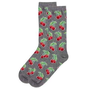 MeMoi Cherries Rayon Blend Crew Socks - Eco-Friendly Style