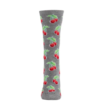 MeMoi Cherries Rayon Blend Crew Socks - Eco-Friendly Style
